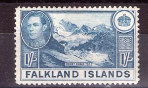 FALKLAND ISLANDS George VI 1/- SG158 1937 1st ptg. MNH condition.