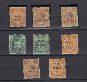 Jamaica KGV 1919 Collection Of 8 MLH/VFU JK8849