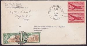 USA TO JAMAICA 1946 Pan Am test airmail cover sent both ways................7476