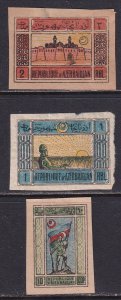 Azerbaijan 1919 Sc 1, 5, 6 Stamp MH NG