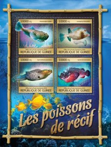 GUINEA - 2016 - Reef Fishes - Perf 4v Sheet - Mint Never Hinged