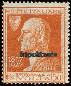 Tripolitania - Volta Cent. 50 double overprint