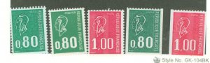 France #1494-1498 Mint (NH) Single (Complete Set)