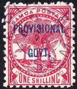 Samoa 1899-1900 SG 96 1s rose-carmine PROVISIONAL GOVT ovpt VFU c48 pounds