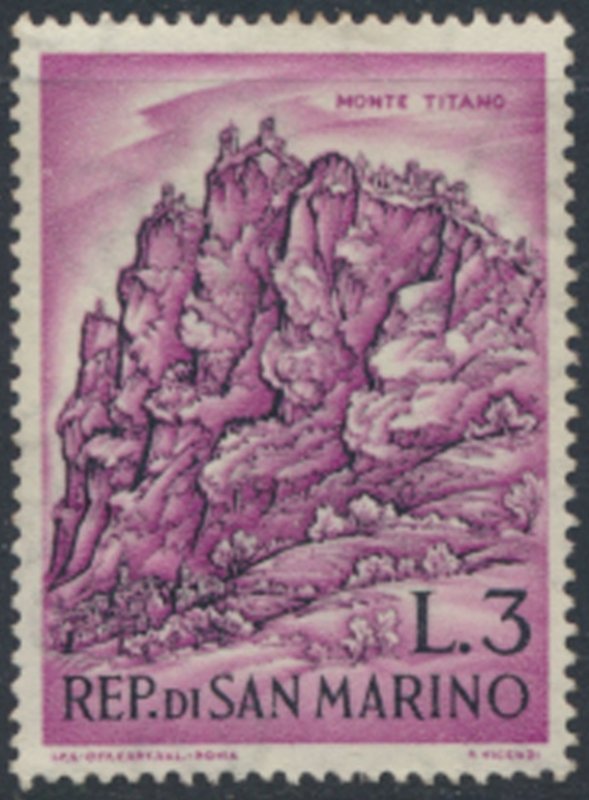 San Marino  SC# 521  no gum, no cancel Mt Titano see details & scans