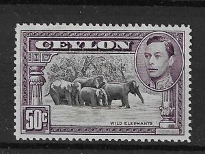 CEYLON 1942 P.14 Line 50c black and - 38619