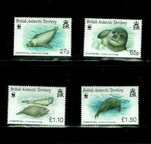 British Antarctic Territory: 2009 Endangered Species, Crabeater Seals, MNH set