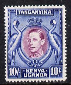 Kenya, Uganda & Tanganyika 1938-54 KG6 Crowned Cranes 10s...