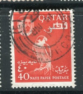 QATAR; 1961 early Pictorial issue fine used 40np. value