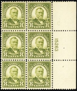 560, Mint XF NH 8¢ - Beautiful Plate Block of Six - Stuart Katz