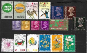 COLLECTION LOT OF #567 HONG KONG 18 STAMPS  1976+ CV=$55