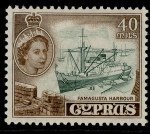 CYPRUS QEII SG182, 40m deep green & sepia, M MINT. 