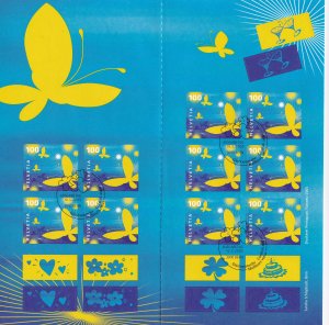 Switzerland  #1210a  booklet  2005 cancelled  butterflies self-adhesive