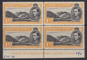 ASCENSION, Scott 41Ab, MNH imprint block