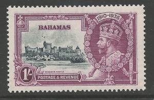 BAHAMAS SG144h 1935 SILVER JUBILEE 1/= DOT BY FLAGSTAFF MTD MINT