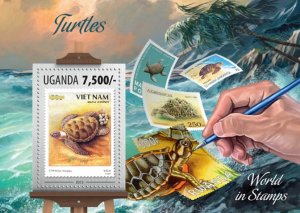 UGANDA - 2013 - Tortoises/Turtles - Perf Souv Sheet - Mint Never Hinged