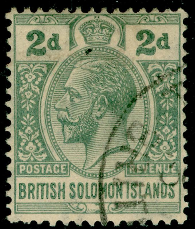 BRITISH SOLOMON ISLANDS SG43, 2d slate-grey, USED. Cat £15. WMK SCRIPT.