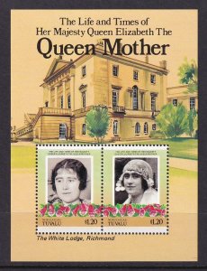 Tuvalu Nukulealea 51-53 Queen Mother Souvenir Sheets MNH VF