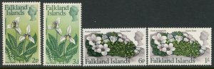 FALKLAND IS. Sc#168-169, 173-173 1968 Flowers Part Set OG Mint NH