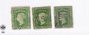 NEW SOUTH WALES 3p x 3 QUEEN VICTORIA SHJADES STARTS AT 99cts