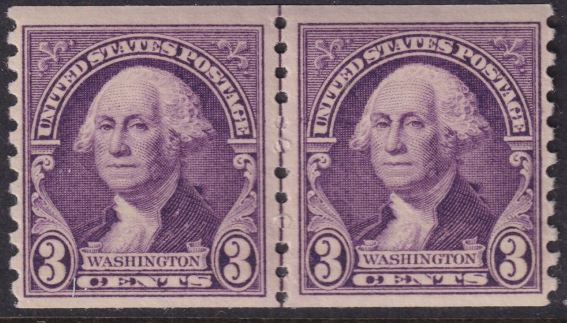 Sc# 721 U.S 1932 George Washington 3¢ vertical line pair MNH CV $13.00 Stk #3