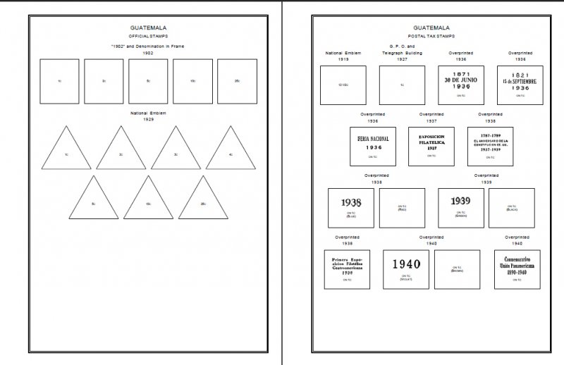 PRINTED GUATEMALA 1871-2010 STAMP ALBUM PAGES (179 pages)