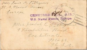United States A.E.F. World War I Soldier's Free Mail 1918 U.S. Navy, U.S. Nav...