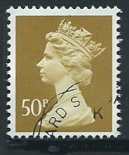 GB Machin 50p QE II  SG X992 priced as Ord paper VFU