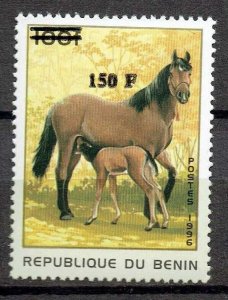 BENIN 2000 1285 150F €100 HORSE HORSES HORSES HORSE OVERPRINT OVERLOAD MNH-