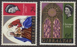 Gibraltar Christmas 1967 (Scott #203-04) MLH 