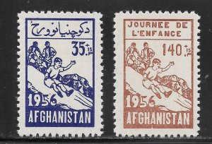 Afghanistan Scott B7-8 Unused LHOG - 1956 Children's Day Issue - SCV $3.15
