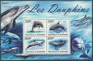 Burundi 2011 MNH Marine Animals Stamps Dolphins Spinner Bottlenose Dolphin 4v MS