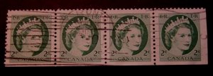 Canada #338AS STRIP OF 4 CDS Cancel Toronto, ON {ebhs130}