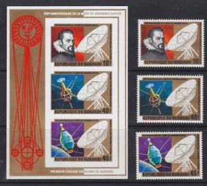 Burundi Sc 586-588a MNH. 1981 Kepler cplt, SPACE