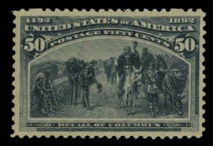 United States, 1893 Columbian Issue #240 Cat$425, 1893 50c slate blue, slight...