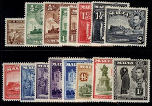 MALTA GVI SG217-226, 1938-43 SHORT SET, M MINT. Cat £39.