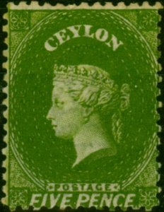 Ceylon 1870 5d Bronze-Green SG66c Fine & Fresh LMM