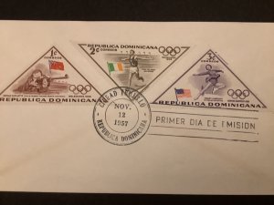 Dominican Republic Olympic 1957 First Day Issue Stamp Cover R40799