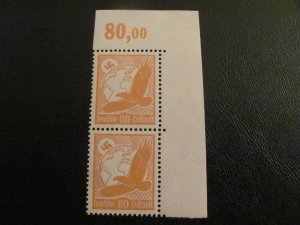 GERMANY 1934 MNH  SC C53 ZEPPELIN CORNER MARGIN PAIR XF 120 EUROS ++ (115)