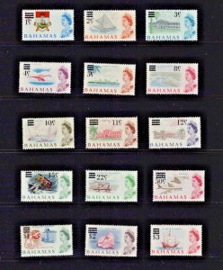 Bahamas: 1966, Decimal Surcharge on Definitive set, MNH