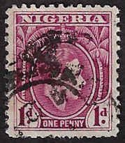 Nigeria #65 Used LH; 1p King George VI (1944)