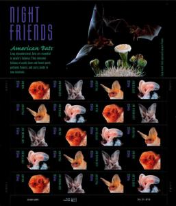 2002 37c American Bats, Sheet of 20 Scott 3661-64 Mint F/VF NH