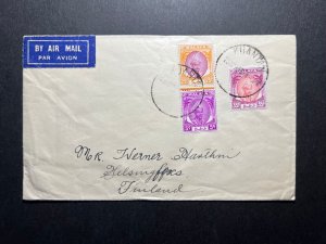 1953 Malaya Airmail Kuantan Pahang to Helsingborg Helsinki Finland