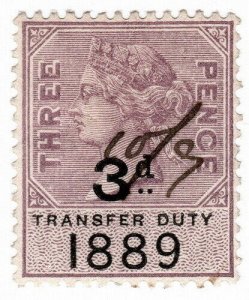 (I.B) QV Revenue : Transfer Duty 3d (1889) 