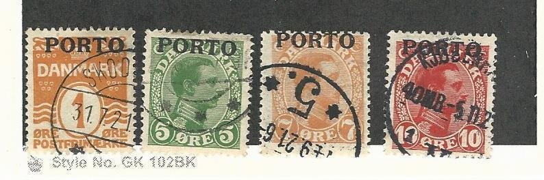 Denmark, Postage Stamp, #J1-J4 Used, 1921