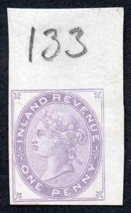 1d Lilac Postal Fiscal SGF20-22 Imprimatur Plate 133