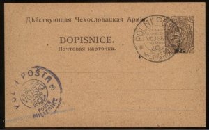 Czech Legion Siberia Russia Feldpost Postal Card 99391