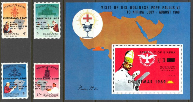 Biafra Sc# 27-31 MNH 1969 Christmas