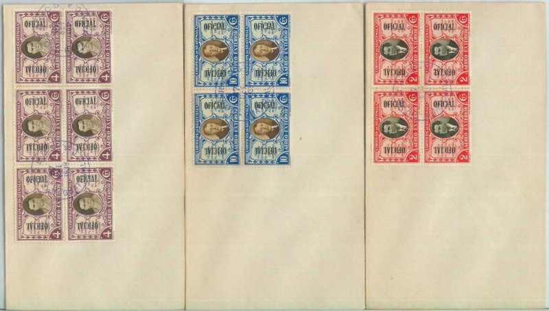 81678 - GUATEMALA -  POSTAL HISTORY -  OFFICIAL stamps on 3 COVERS  1939