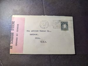 1940 Censored Ireland Cover Dublin to Ashland OH USA Mohican Rubber Co